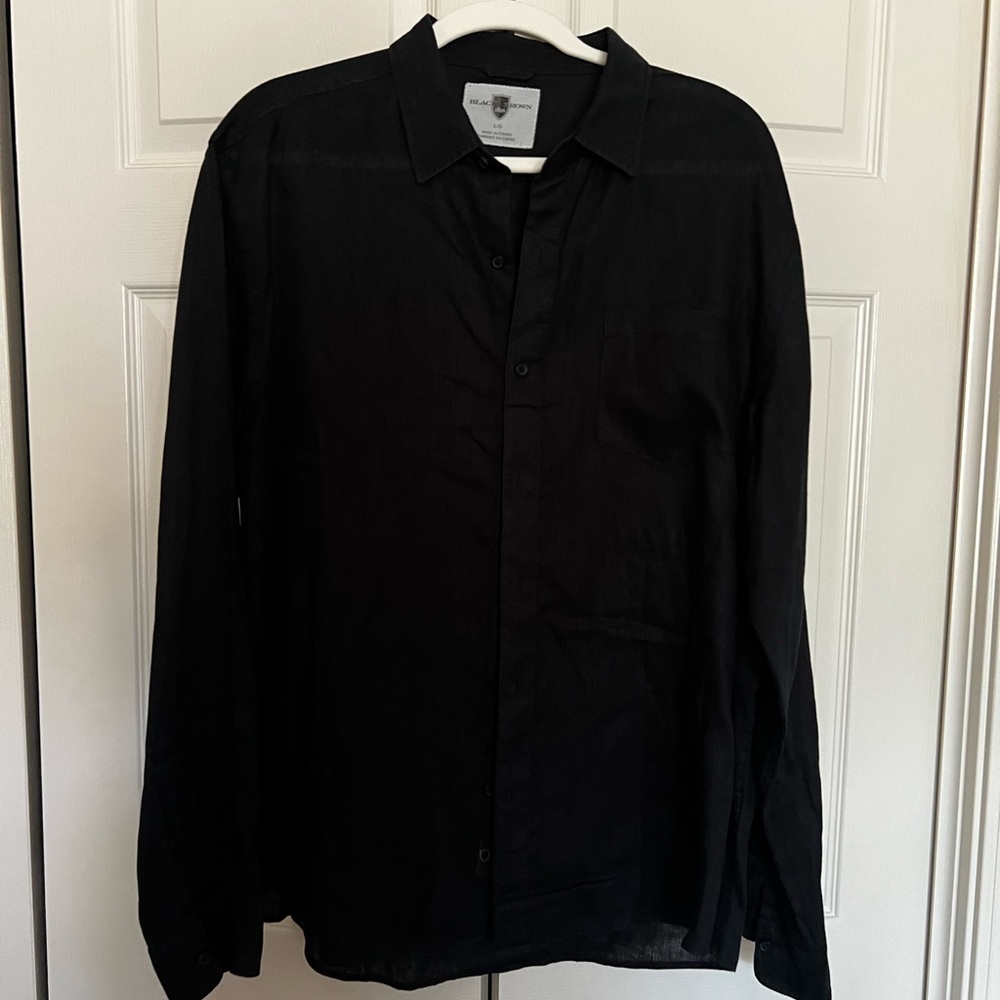 Black Brown 1826 Black button down dress shirt